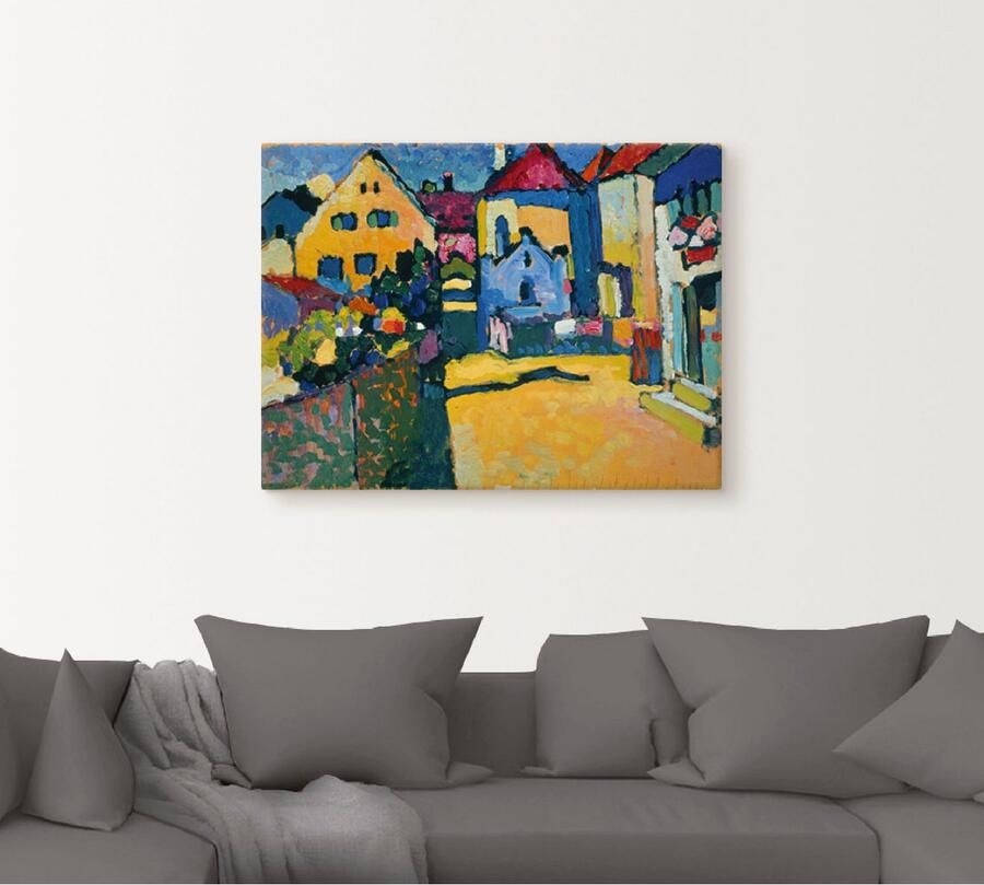 Artland Artprint Groene straat in Murnau. 1909 als artprint op linnen poster muursticker in verschillende maten - Foto 4