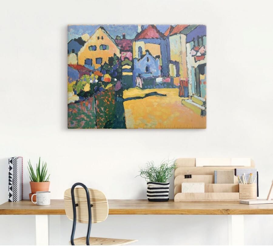 Artland Artprint Groene straat in Murnau. 1909 als artprint op linnen poster muursticker in verschillende maten - Foto 3