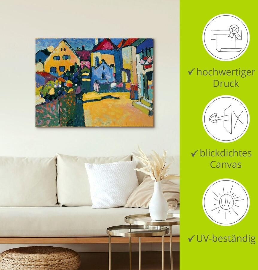 Artland Artprint Groene straat in Murnau. 1909 als artprint op linnen poster muursticker in verschillende maten - Foto 2