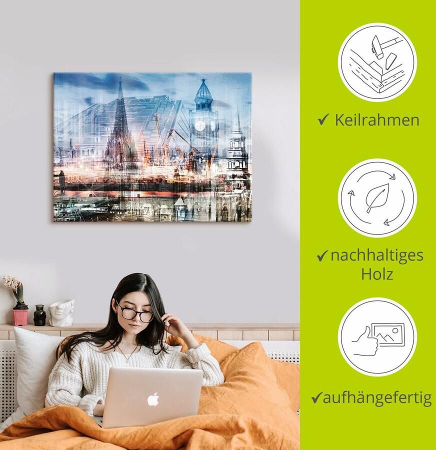 Artland Artprint Hamburg Collage II als artprint op linnen muursticker in verschillende maten