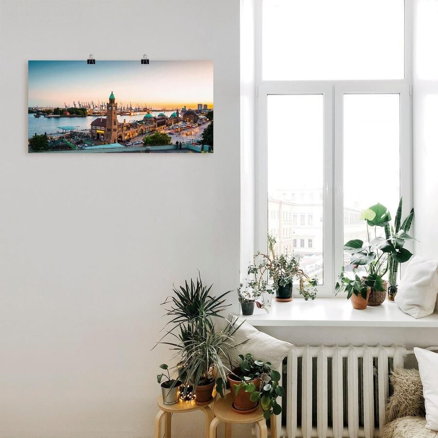 Artland Artprint Hamburg Haven en pier als artprint van aluminium artprint voor buiten artprint op linnen poster muursticker - Foto 2