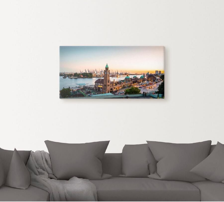 Artland Artprint Hamburg Haven en pier als artprint van aluminium artprint voor buiten artprint op linnen poster muursticker - Foto 4