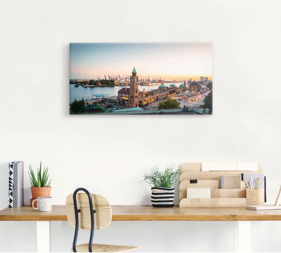 Artland Artprint Hamburg Haven en pier als artprint van aluminium artprint voor buiten artprint op linnen poster muursticker - Foto 5