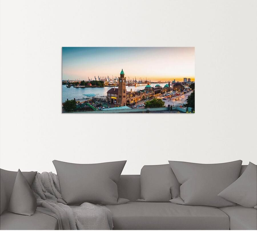 Artland Artprint Hamburg Haven en pier als artprint van aluminium artprint voor buiten artprint op linnen poster muursticker - Foto 4