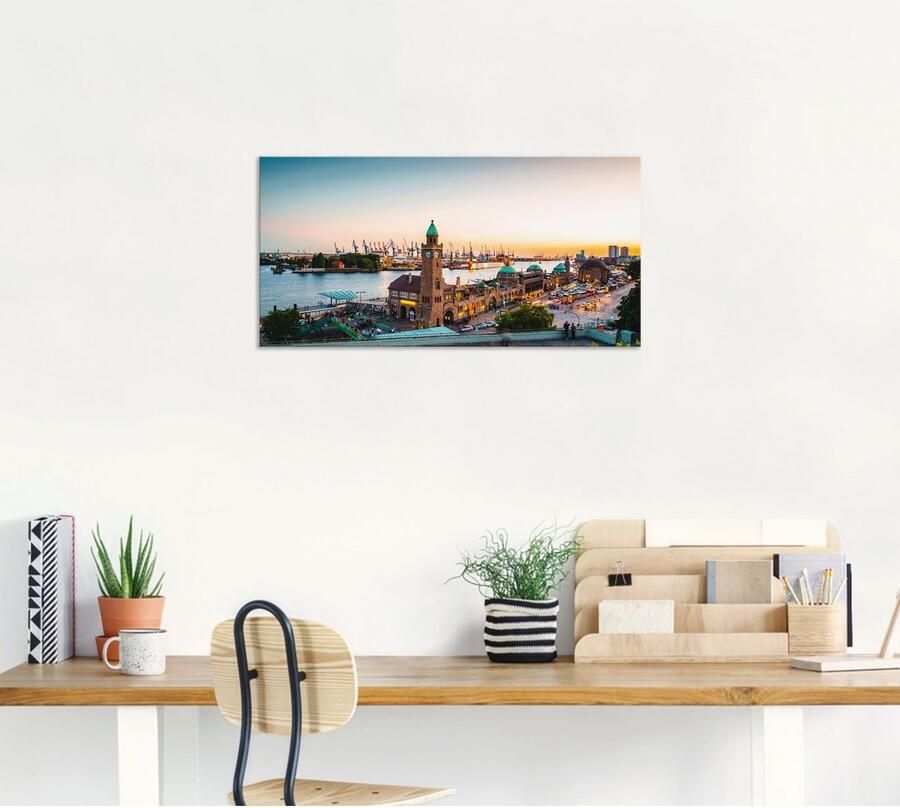 Artland Artprint Hamburg Haven en pier als artprint van aluminium artprint voor buiten artprint op linnen poster muursticker - Foto 5