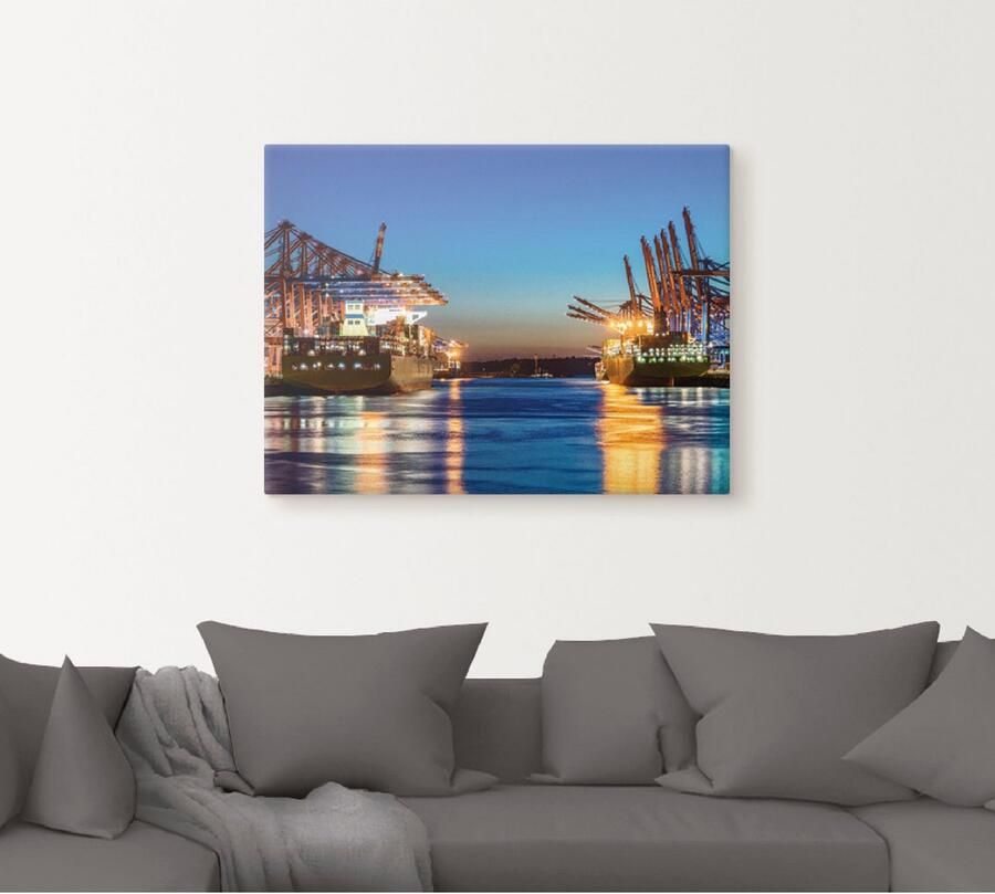 Artland Artprint Hamburg Haven s avonds 2 als artprint op linnen poster in verschillende formaten maten - Foto 4