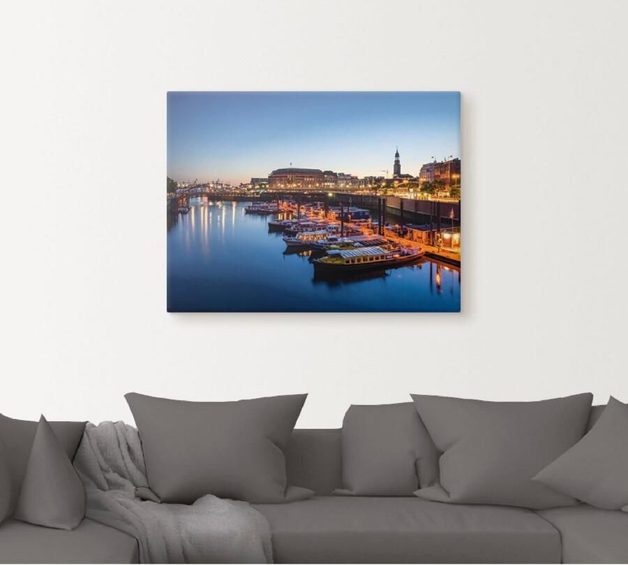 Artland Artprint Hamburg Havenpanorama met Michel als artprint van aluminium artprint voor buiten artprint op linnen poster in verschillende maten. maten - Foto 5