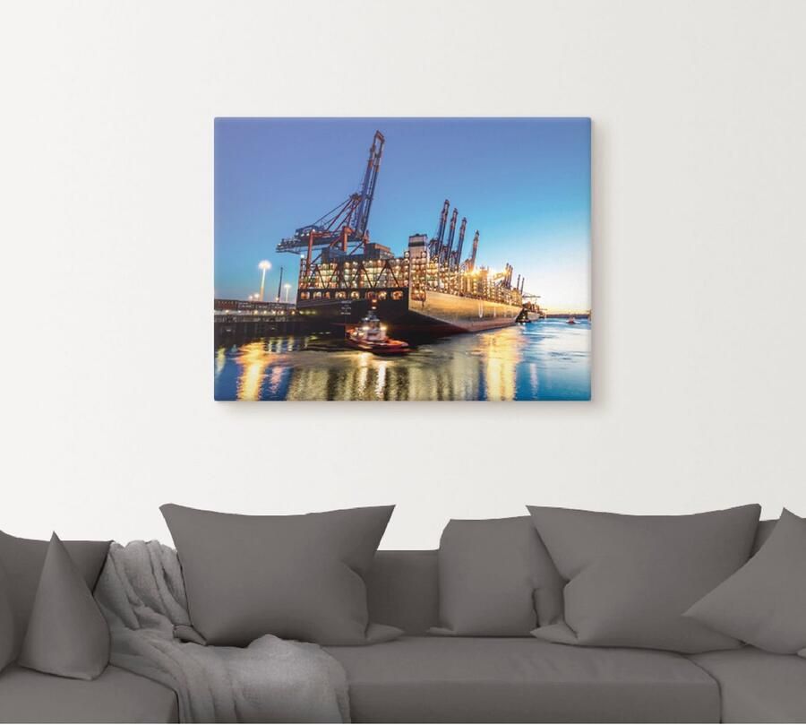 Artland Artprint Hamburgse haven als artprint op linnen poster in verschillende formaten maten - Foto 4