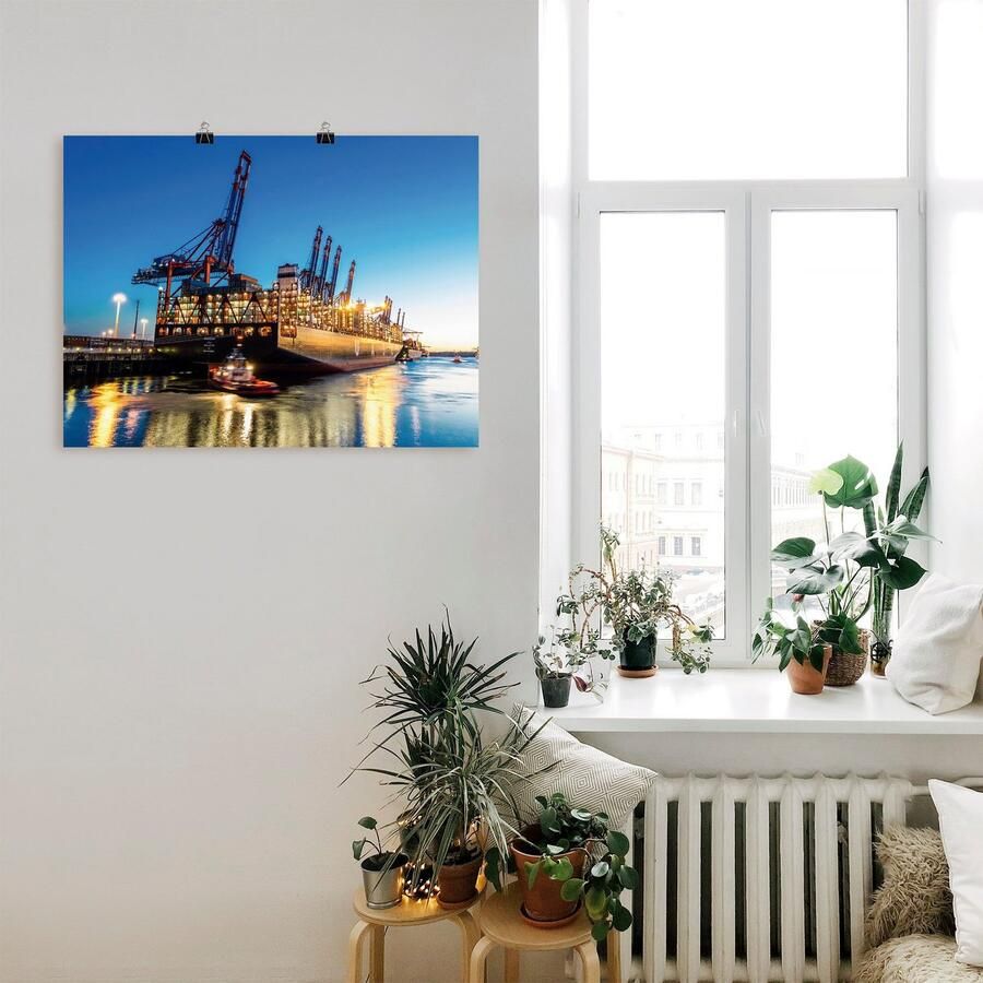 Artland Artprint Hamburgse haven als artprint op linnen poster in verschillende formaten maten - Foto 2