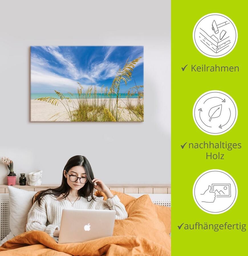 Artland Artprint op linnen Hemelse stilte aan het strand - Foto 3