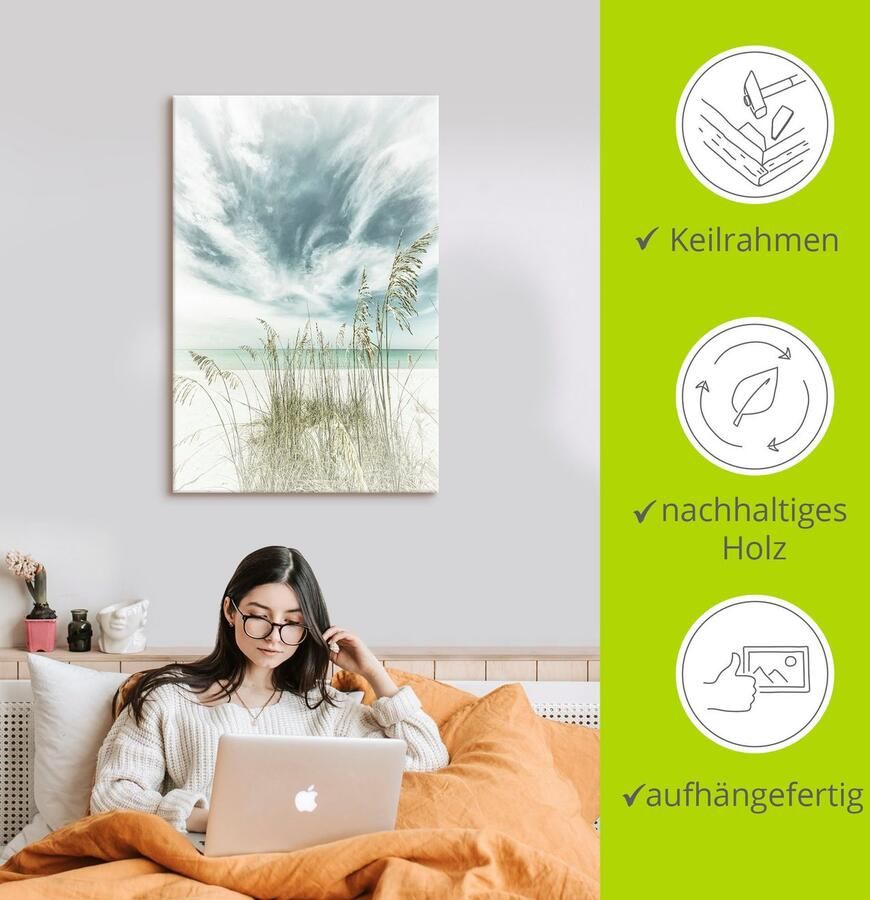 Artland Artprint Hemelse stilte aan het strand vintage als artprint van aluminium artprint voor buiten artprint op linnen poster muursticker - Foto 2