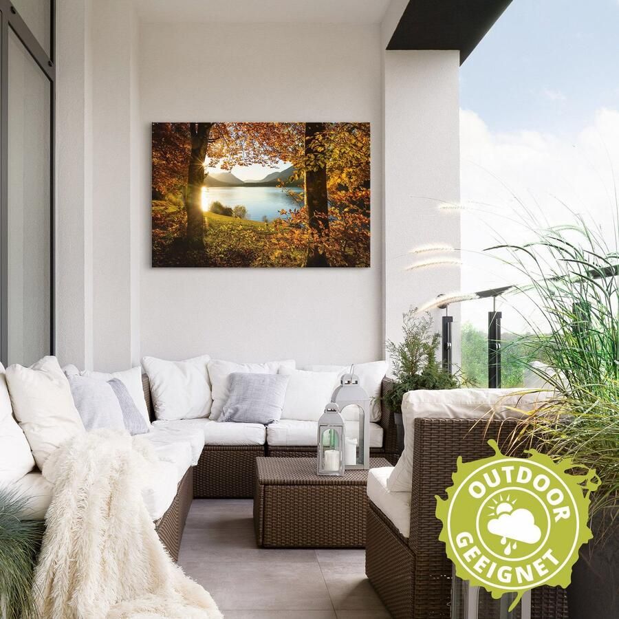 Artland Artprint Herfst aan de Sylvensteinsee als artprint van aluminium artprint voor buiten artprint op linnen poster in verschillende maten. maten - Foto 2
