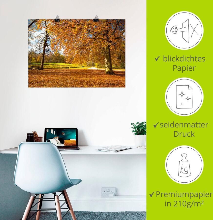 Artland Artprint Herfst bij slot Nymphenburg als artprint op linnen poster in verschillende formaten maten - Foto 3