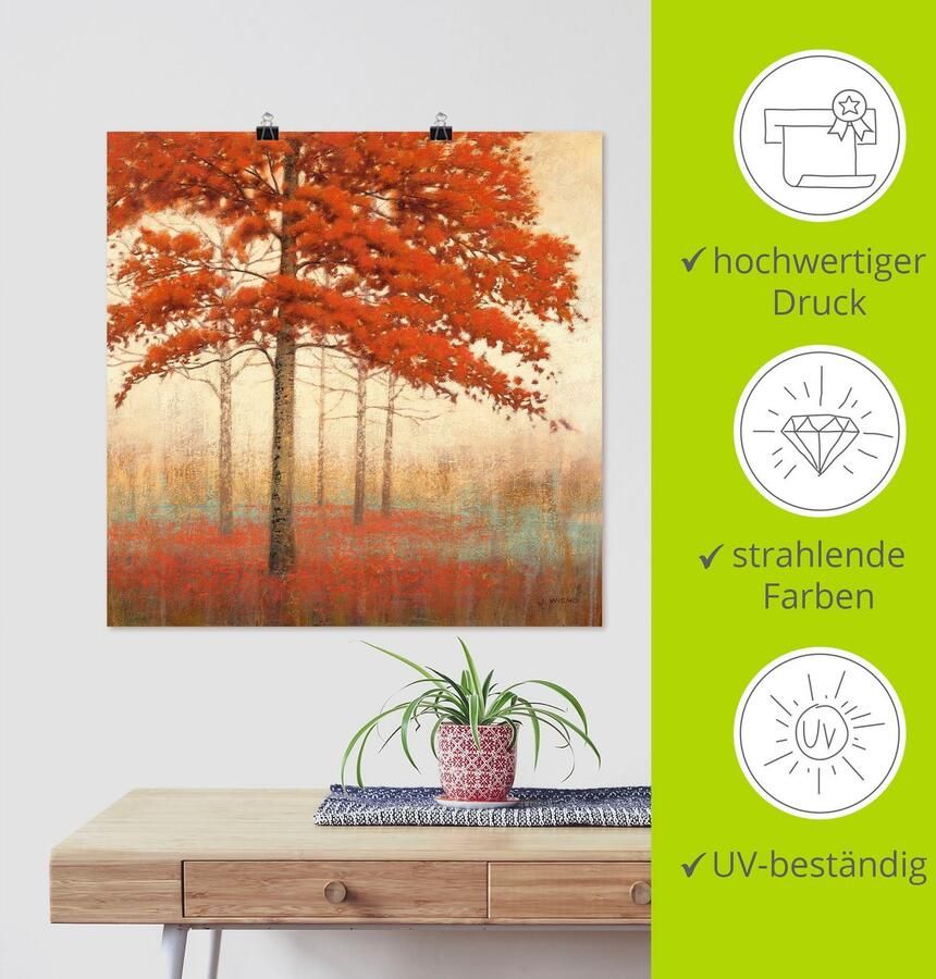 Artland Artprint Herfst boom II als artprint op linnen poster in verschillende formaten maten - Foto 3