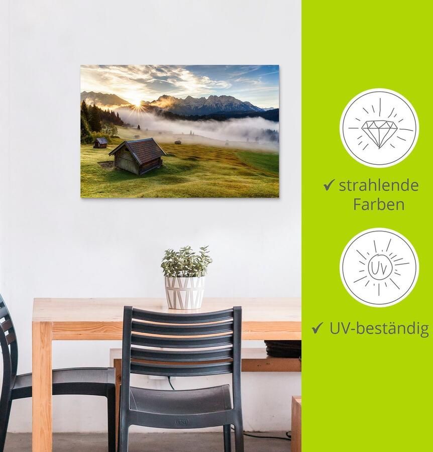 Artland Artprint Herfst in Beieren als artprint van aluminium artprint op linnen muursticker verschillende maten - Foto 3