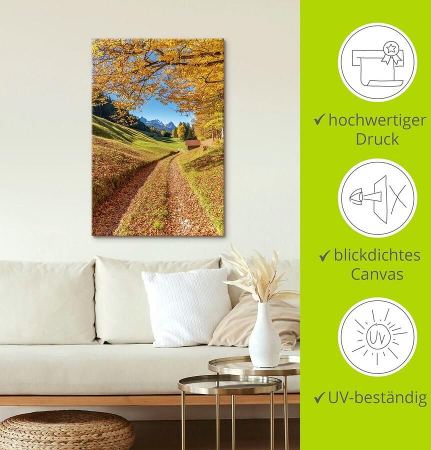 Artland Artprint Herfst in Beieren als artprint van aluminium artprint op linnen muursticker verschillende maten - Foto 3