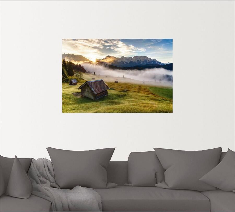 Artland Artprint Herfst in Beieren als artprint van aluminium artprint op linnen muursticker verschillende maten - Foto 4