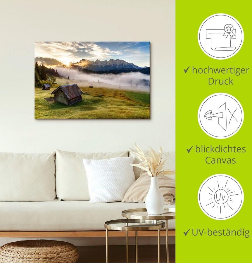 Artland Artprint Herfst in Beieren als artprint van aluminium artprint op linnen muursticker verschillende maten - Foto 3