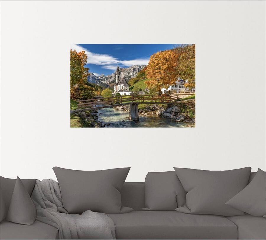 Artland Artprint Herfst in het Berchtesgadener land als artprint van aluminium artprint op linnen muursticker of poster in verschillende maten - Foto 4