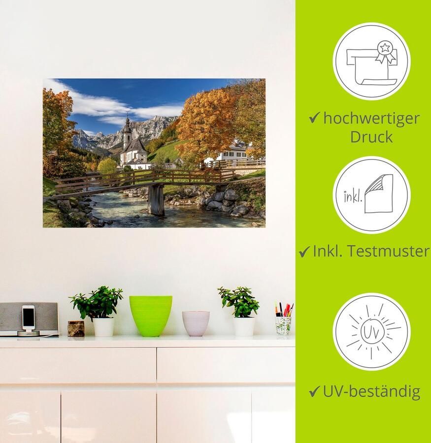 Artland Artprint Herfst in het Berchtesgadener land als artprint van aluminium artprint op linnen muursticker of poster in verschillende maten - Foto 2