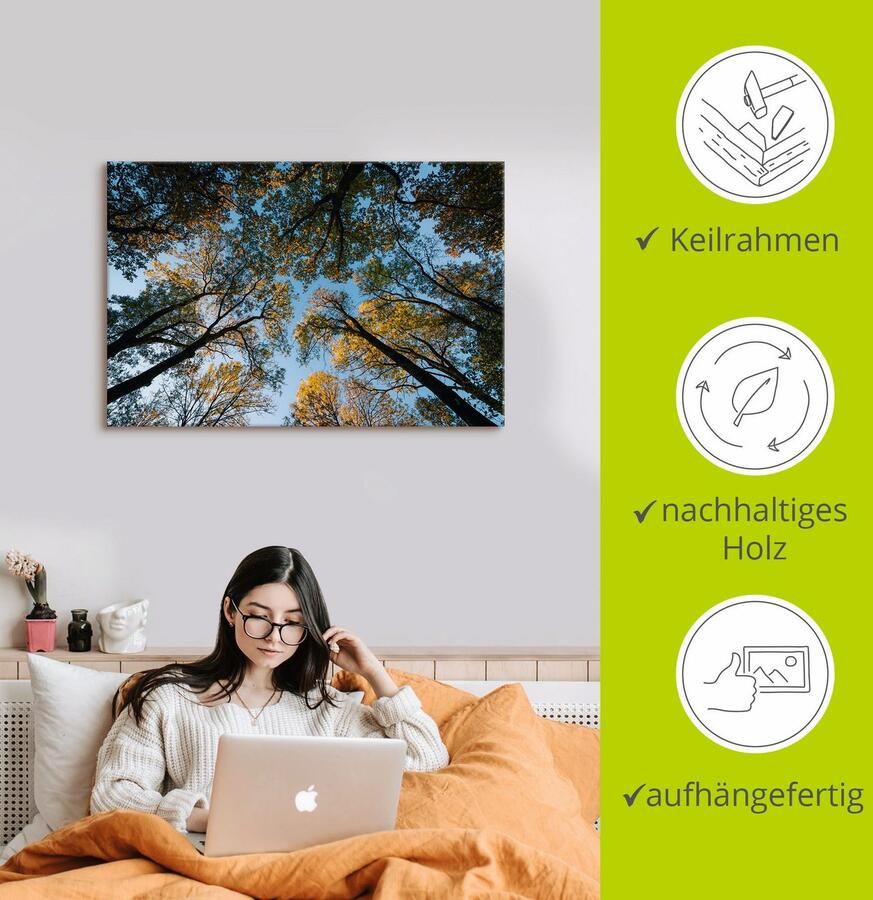 Artland Artprint Herfst in het bos als artprint van aluminium artprint voor buiten artprint op linnen in verschillende maten - Foto 2