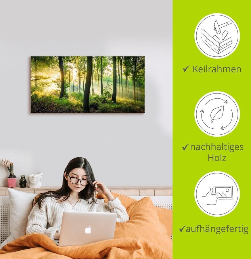 Artland Artprint Herfst in het bos II als artprint van aluminium artprint voor buiten artprint op linnen poster muursticker - Foto 3