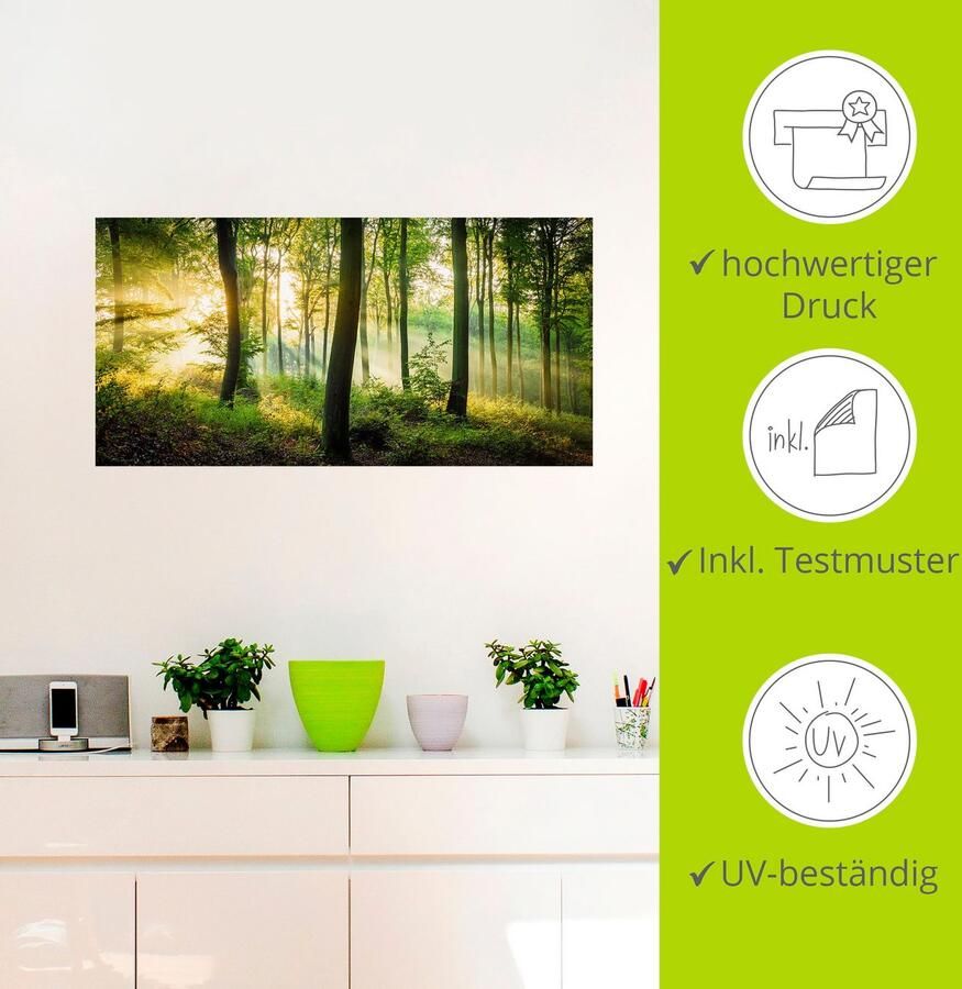 Artland Artprint Herfst in het bos II als artprint van aluminium artprint voor buiten artprint op linnen poster muursticker - Foto 4