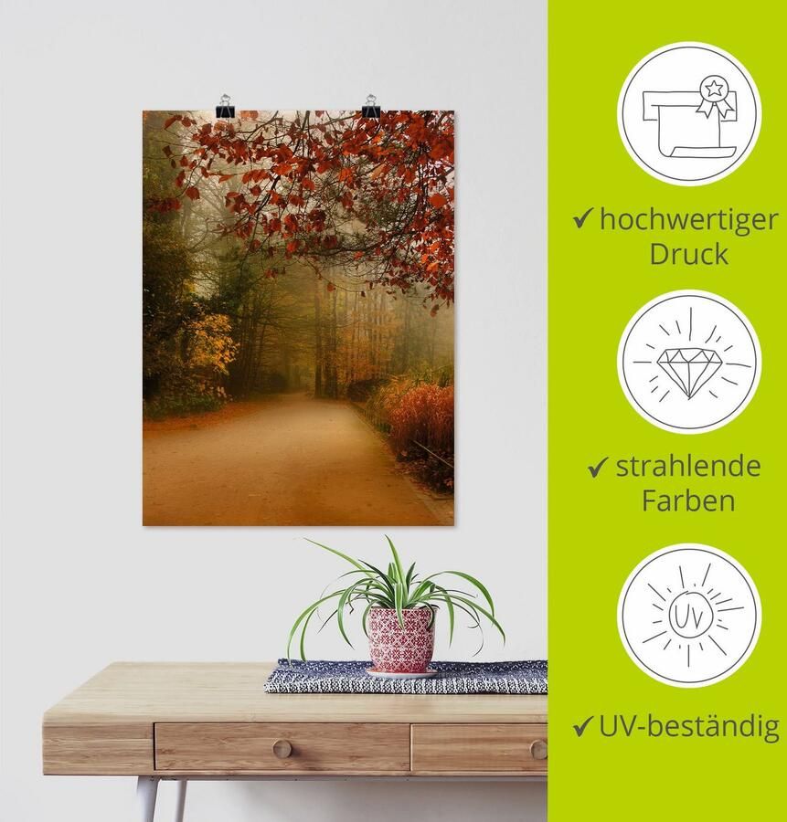 Artland Artprint Herfst in het park als poster in verschillende formaten maten - Foto 3