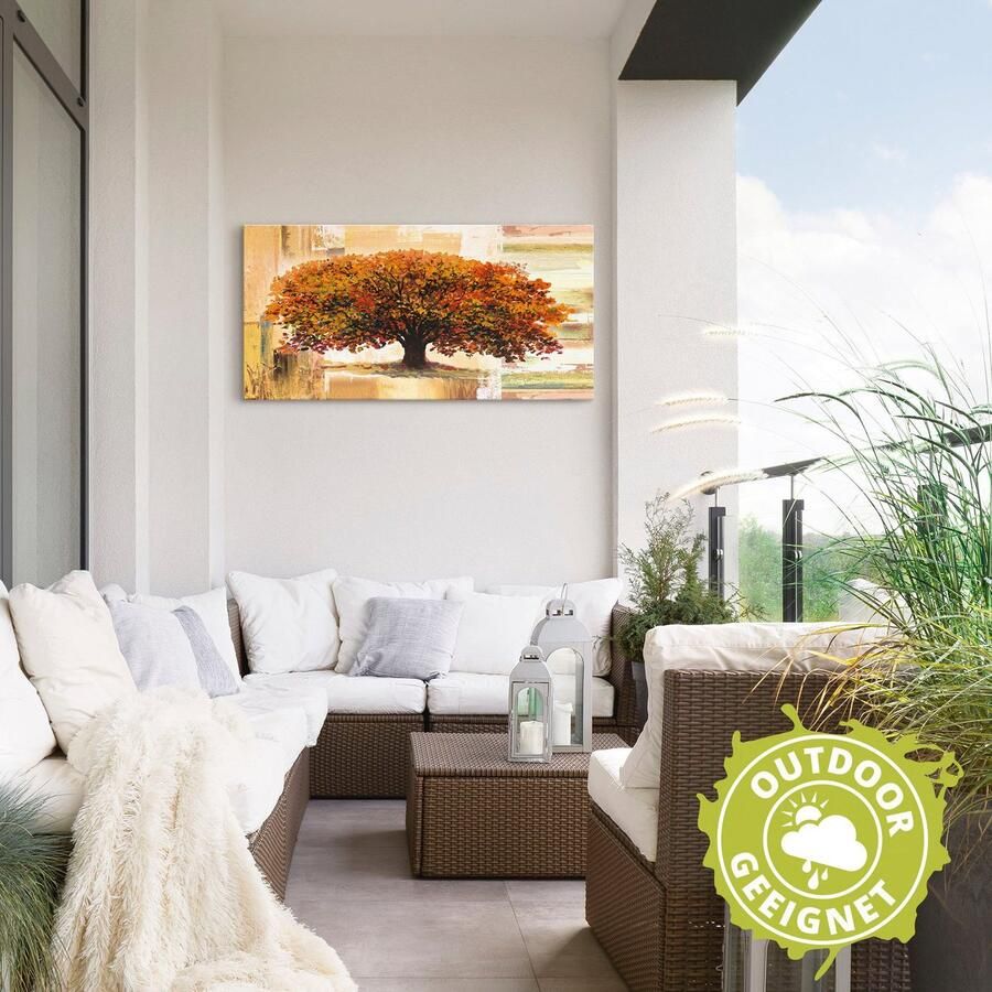 Artland Artprint Herfstboom op abstracte achtergrond als artprint van aluminium artprint voor buiten artprint op linnen poster in verschillende maten. maten - Foto 2