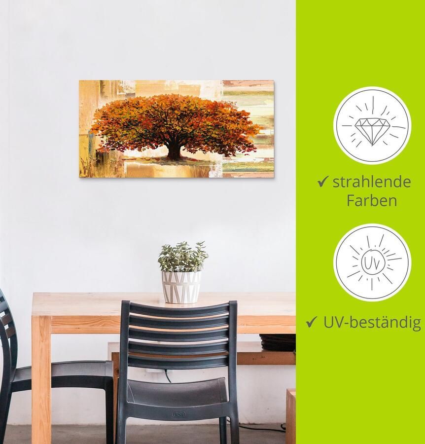 Artland Artprint Herfstboom op abstracte achtergrond als artprint van aluminium artprint voor buiten artprint op linnen poster in verschillende maten. maten - Foto 3