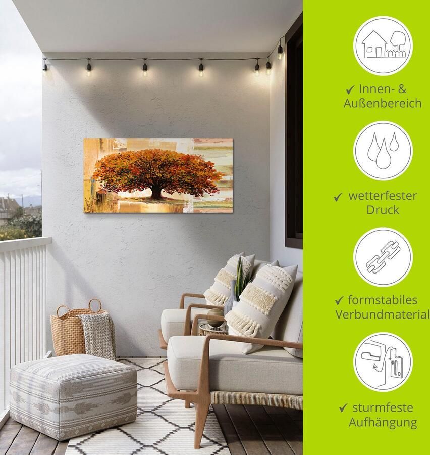 Artland Artprint Herfstboom op abstracte achtergrond als artprint van aluminium artprint voor buiten artprint op linnen poster in verschillende maten. maten - Foto 4