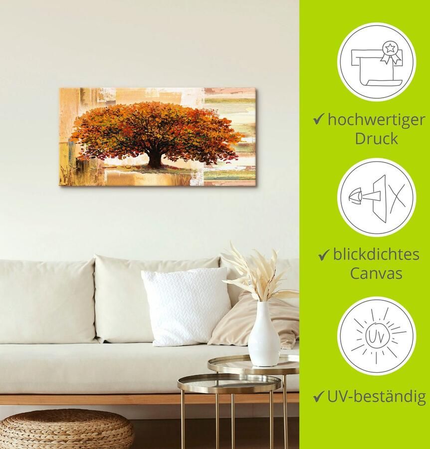 Artland Artprint Herfstboom op abstracte achtergrond als artprint van aluminium artprint voor buiten artprint op linnen poster in verschillende maten. maten - Foto 3