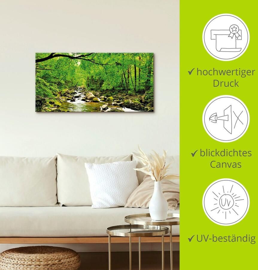 Artland Artprint Herfstbos rivier Smolny als artprint op linnen poster muursticker in verschillende maten - Foto 4