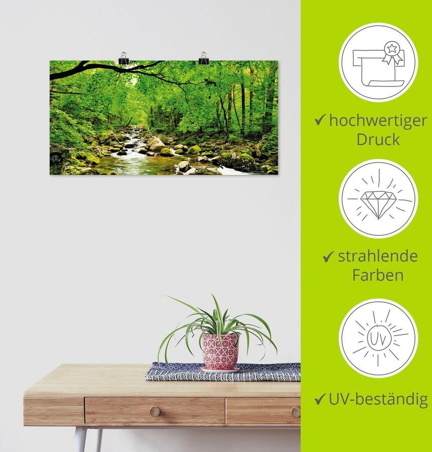 Artland Artprint Herfstbos rivier Smolny als artprint op linnen poster muursticker in verschillende maten - Foto 3