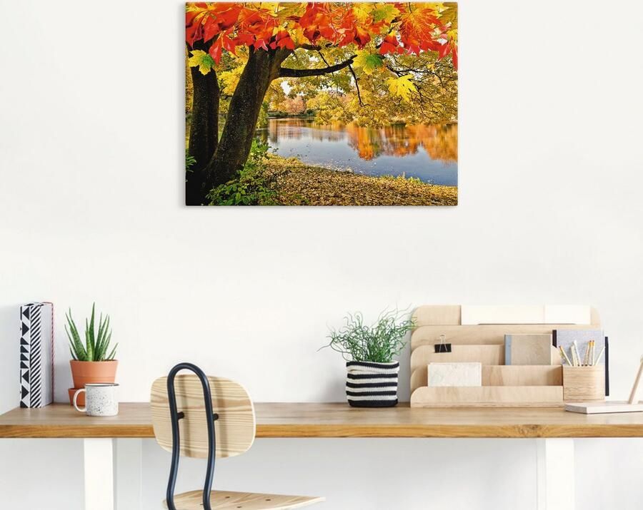 Artland Artprint Herfstdag aan een rustig meer als artprint van aluminium artprint voor buiten artprint op linnen in verschillende maten - Foto 5