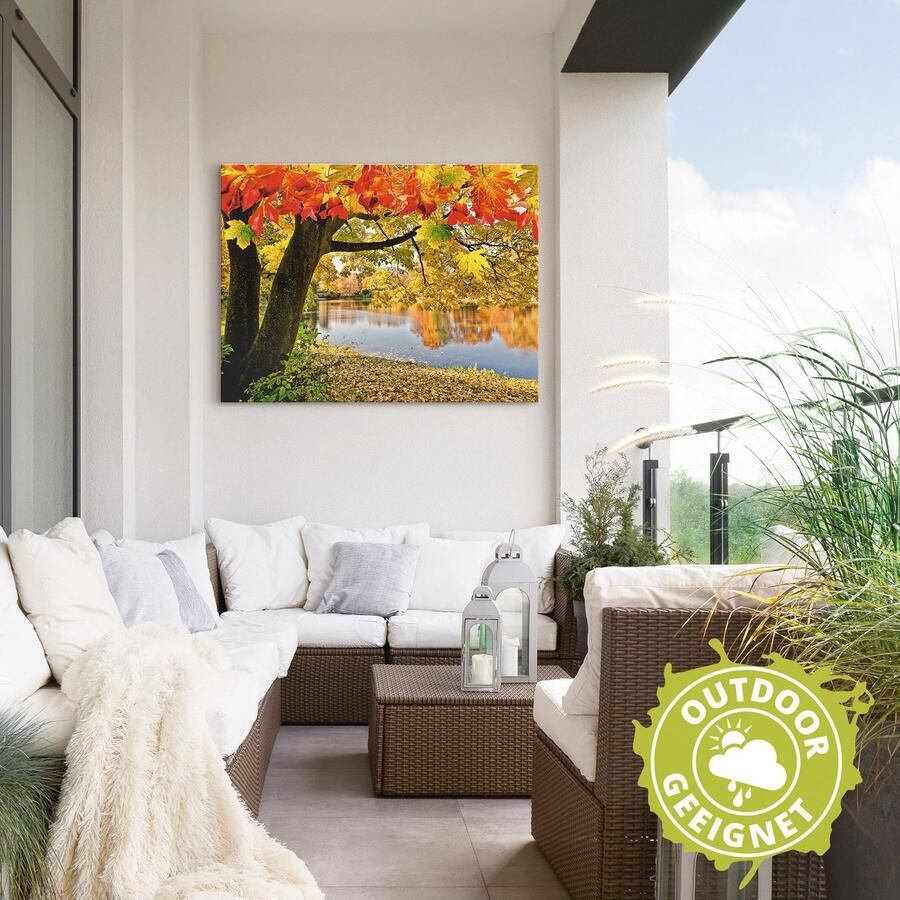 Artland Artprint Herfstdag aan een rustig meer als artprint van aluminium artprint voor buiten artprint op linnen in verschillende maten - Foto 2