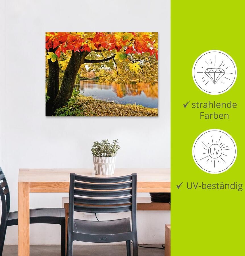 Artland Artprint Herfstdag aan een rustig meer als artprint van aluminium artprint voor buiten artprint op linnen in verschillende maten - Foto 4