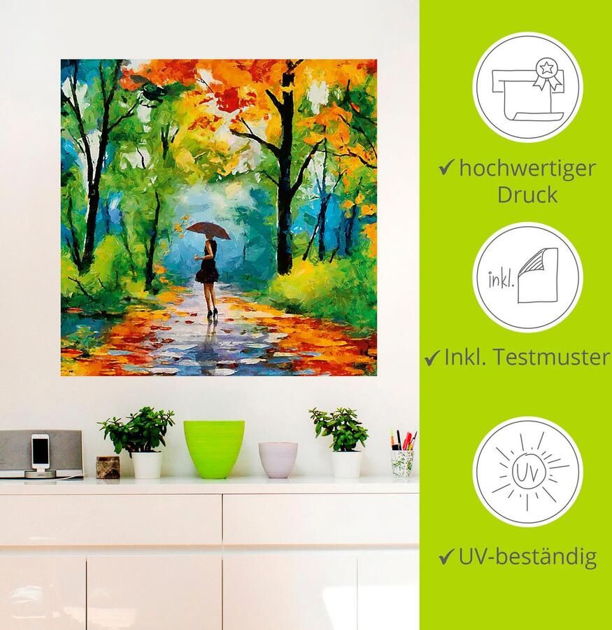 Artland Artprint Herfstige wandeling in het park als artprint van aluminium artprint voor buiten artprint op linnen poster muursticker - Foto 4