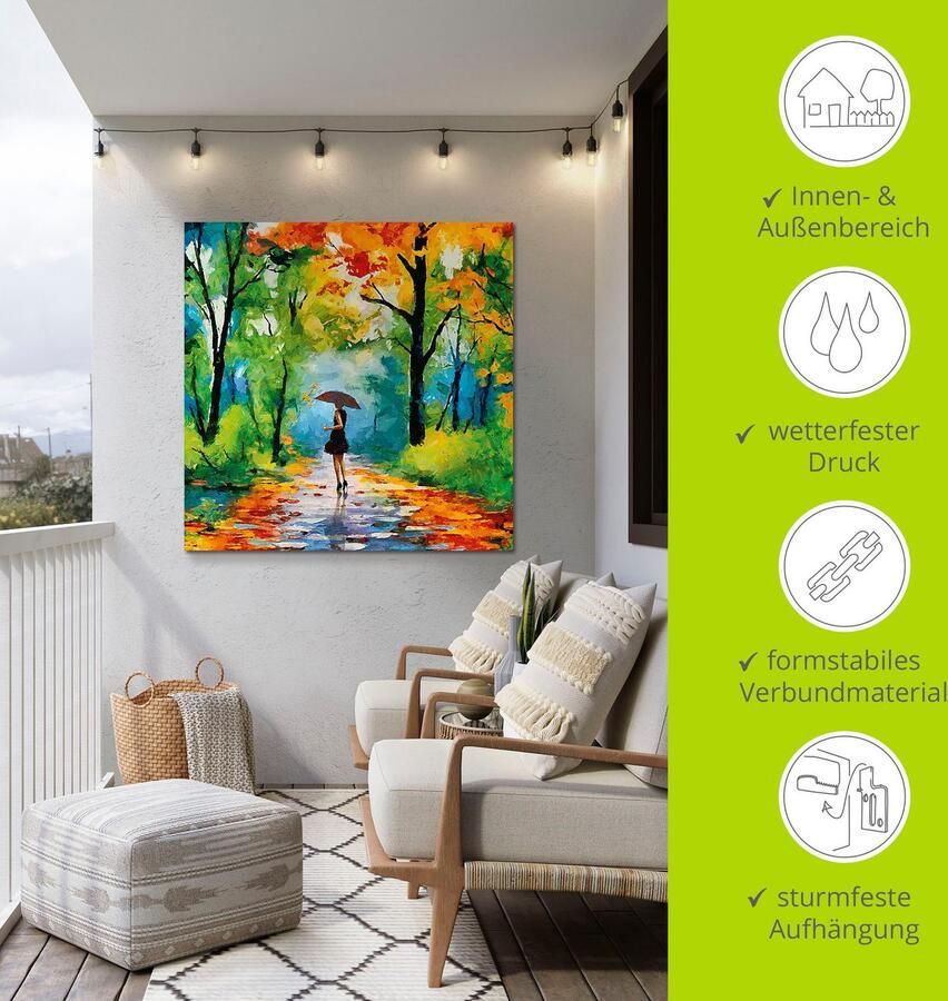 Artland Artprint Herfstige wandeling in het park als artprint van aluminium artprint voor buiten artprint op linnen poster muursticker - Foto 6