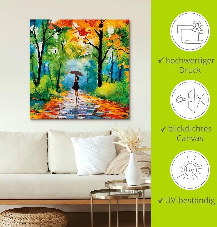 Artland Artprint Herfstige wandeling in het park als artprint van aluminium artprint voor buiten artprint op linnen poster muursticker - Foto 5