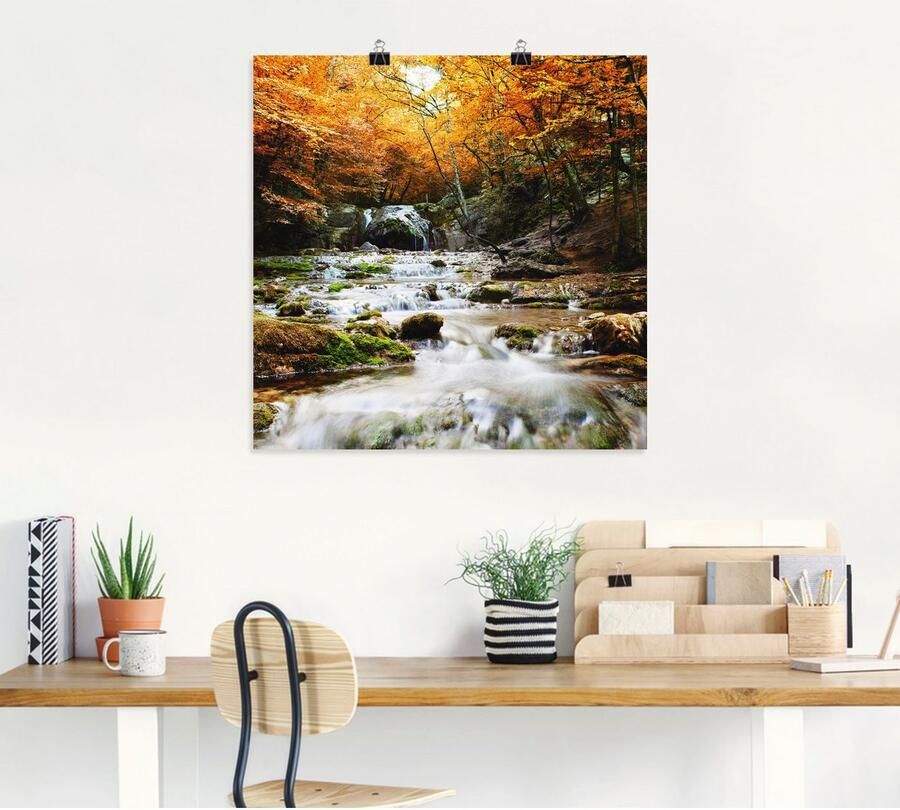 Artland Artprint Herfstige waterval als poster muursticker in verschillende maten - Foto 5