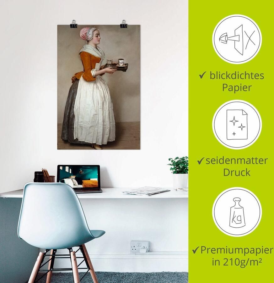 Artland Artprint Het chocolademeisje. Ca. 1744x45 als artprint van aluminium artprint voor buiten artprint op linnen poster muursticker - Foto 2