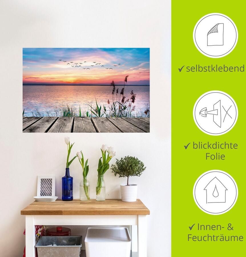 Artland Artprint Het meer in de kleuren van de wolken als artprint van aluminium artprint voor buiten artprint op linnen poster muursticker - Foto 3