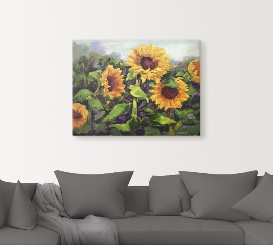 Artland Artprint Het ontwaken van de zonnebloemen IV als artprint op linnen poster in verschillende formaten maten - Foto 4