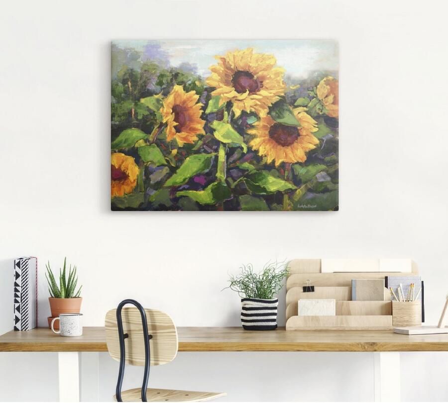 Artland Artprint Het ontwaken van de zonnebloemen IV als artprint op linnen poster in verschillende formaten maten - Foto 3