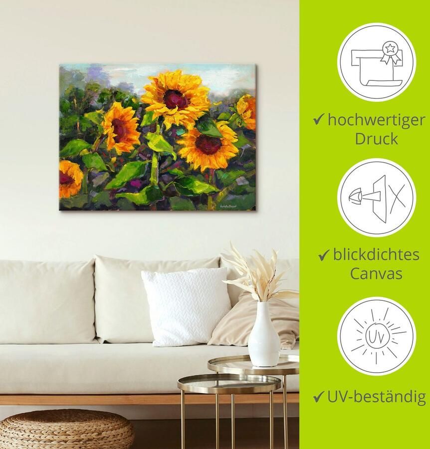 Artland Artprint Het ontwaken van de zonnebloemen IV als artprint op linnen poster in verschillende formaten maten - Foto 2