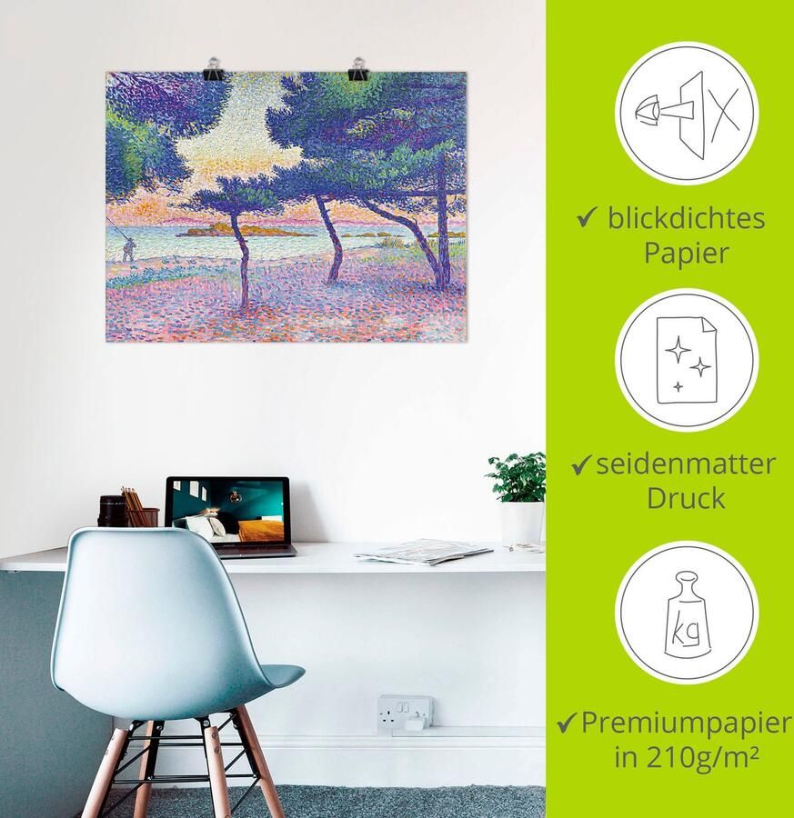 Artland Artprint Het strand van Saint-Clair. 1896 als artprint van aluminium artprint op linnen muursticker of poster in verschillende maten - Foto 3