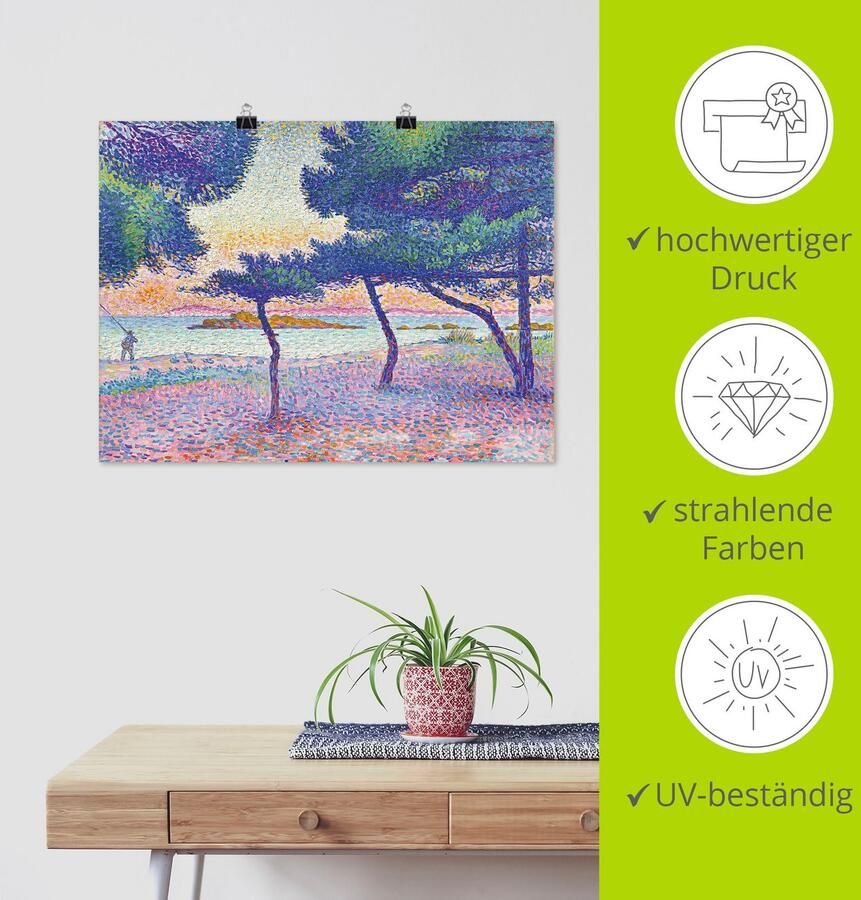 Artland Artprint Het strand van Saint-Clair. 1896 als artprint van aluminium artprint op linnen muursticker of poster in verschillende maten - Foto 4