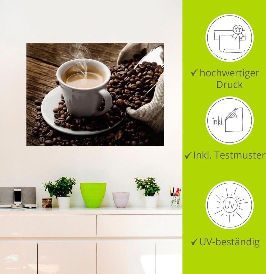 Artland Artprint Hete koffie hete koffie als artprint van aluminium artprint voor buiten artprint op linnen poster muursticker - Foto 3