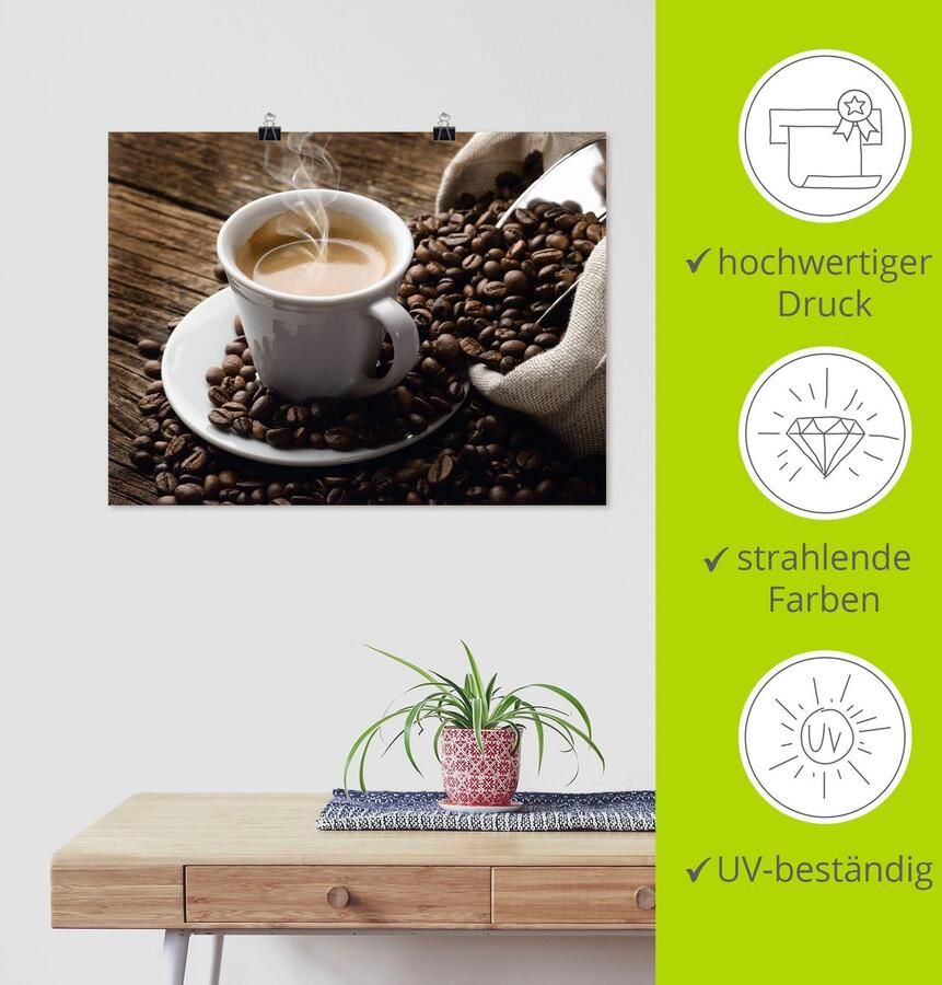 Artland Artprint Hete koffie hete koffie als artprint van aluminium artprint voor buiten artprint op linnen poster muursticker - Foto 2